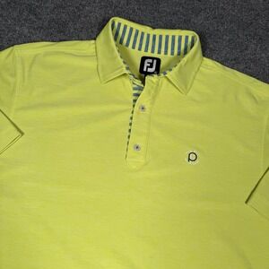 FootJoy Men's XL Golf Polo Lime Neon Green Club Sportswear Performance Logo